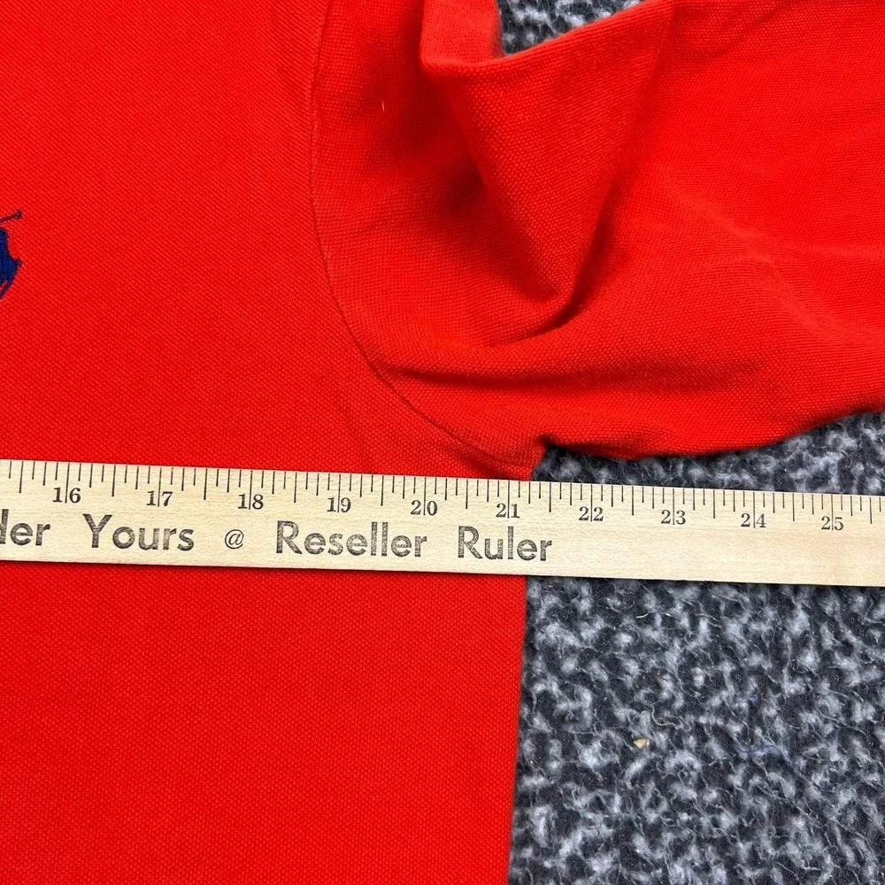 Polo Ralph Lauren Polo Shirt Men Large Red Long Sleeve Custom Fit Cotton L